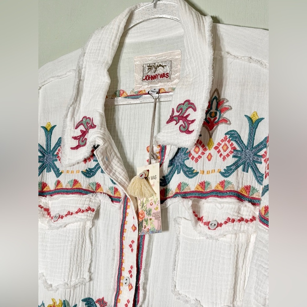 NWT Johnny Was Toyah Embroidered Blouse Top Sz XL - Picture 7 of 11